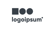 A logo with two black circles and a square above the text "logoipsum" in lowercase bold letters on a light gray background.